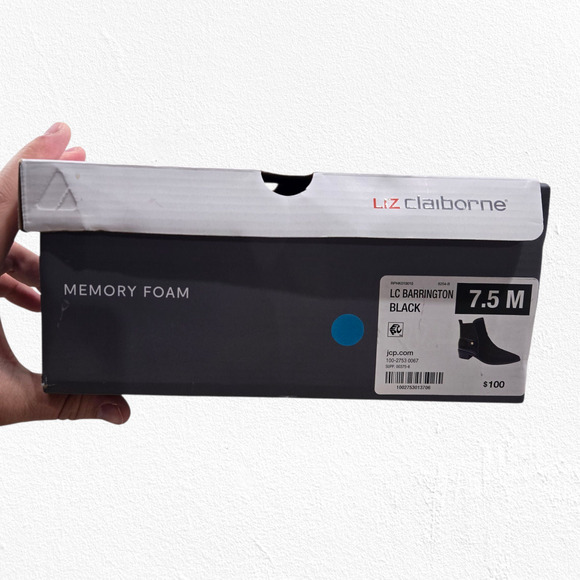 Liz Claiborne LC Barrington Black Suede Pointed Toe Ankle Booties Size 7.5 NIB - Picture 12 of 14